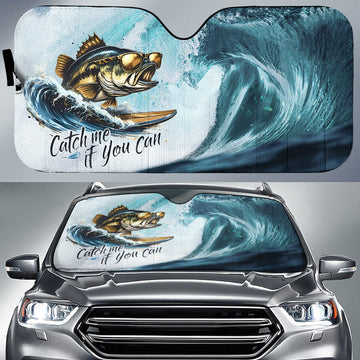 Joycorners Bass Fishing Catch Me If You Can Car Auto Sun Shade
