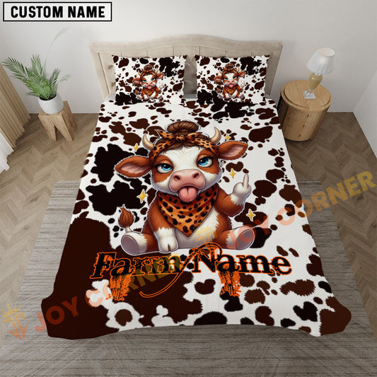 Joycorner Hereford Cute Cow Attitude Bedding Set 3D All Over Printed