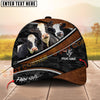 Joycorners Cattle Cow Brown Leather Pattern With Dotted Camo Personalized Name 3D Cap (8 Cattle Breeds)