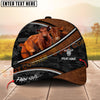 Joycorners Cattle Cow Brown Leather Pattern With Dotted Camo Personalized Name 3D Cap (8 Cattle Breeds)