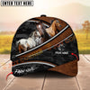 Joycorners Horse Brown Leather Pattern With Dotted Camo Personalized Name 3D Cap (9 Breeds)