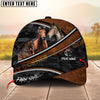 Joycorners Horse Brown Leather Pattern With Dotted Camo Personalized Name 3D Cap (9 Breeds)