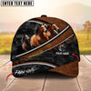 Joycorners Horse Brown Leather Pattern With Dotted Camo Personalized Name 3D Cap (9 Breeds)