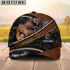 Joycorners Horse Brown Leather Pattern With Dotted Camo Personalized Name 3D Cap (9 Breeds)