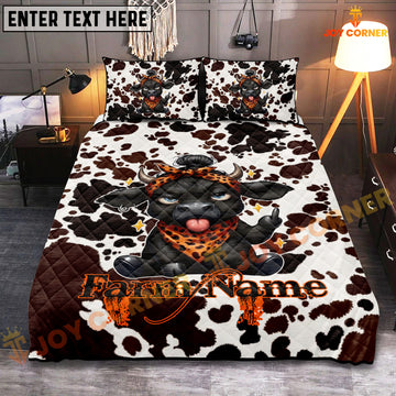 Joycorner Black Angus Cute Cow Attitude Bedding Set 3D All Over Printed