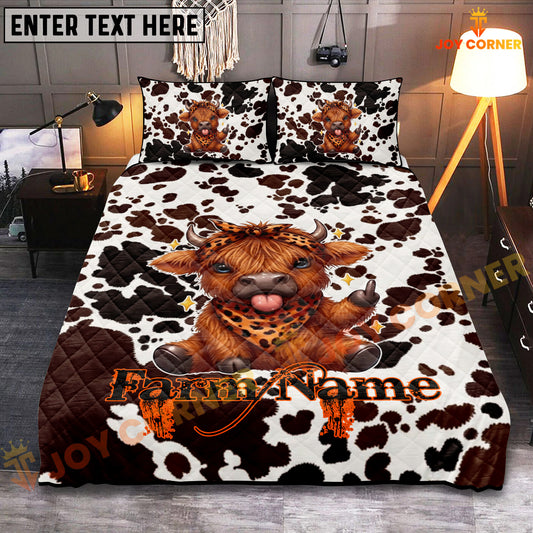 Joycorner Highland Cute Cow Attitude Bedding Set 3D All Over Printed
