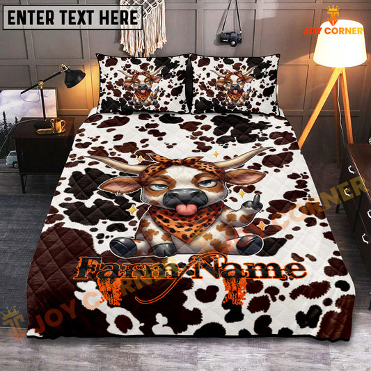 Joycorner Texas Longhorn Cute Cow Attitude Bedding Set 3D All Over Printed