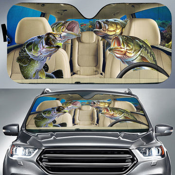 Joycorners Bass Fishing Family Car Auto Sun Shade