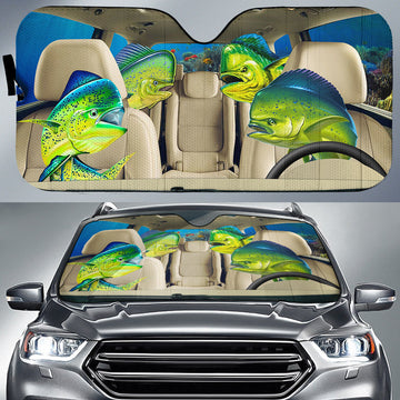 Joycorners Mahi-Mahi Fishing Family Car Auto Sun Shade