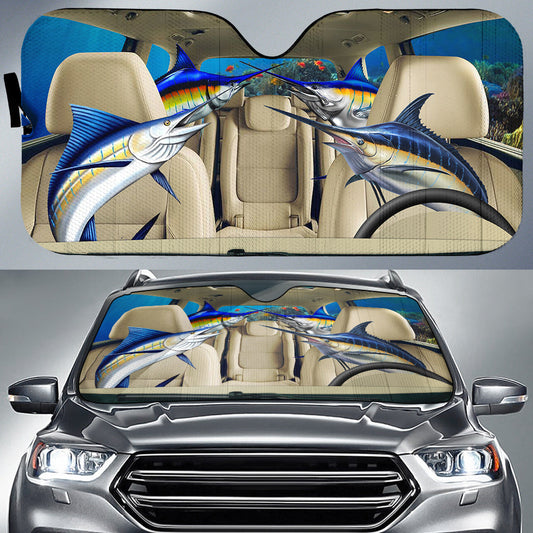 Joycorners Marlin Fishing Family Car Auto Sun Shade