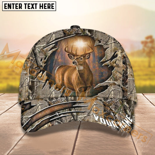 Joycorners Deer Hunting Cross Camo Pattern Personalized Name 3D Cap For Deer Hunter (8 colors)