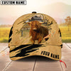Joycorners Cattle Cow Golden Line With Yellow Leather Personalized Name 3D Cap (8 Cattle Breeds)