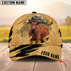 Joycorners Cattle Cow Golden Line With Yellow Leather Personalized Name 3D Cap (8 Cattle Breeds)