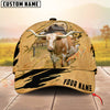 Joycorners Cattle Cow Golden Line With Yellow Leather Personalized Name 3D Cap (8 Cattle Breeds)