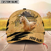 Joycorners Horse Golden Line With Yellow Leather Personalized Name 3D Cap (9 Breeds)