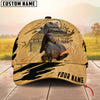 Joycorners Horse Golden Line With Yellow Leather Personalized Name 3D Cap (9 Breeds)