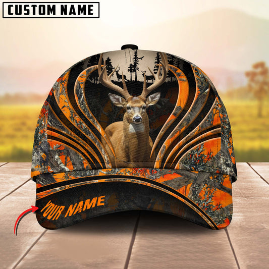 Joycorners Deer Hunting Line Camo Pattern Multicolor Personalized Name 3D Cap (5 Colors)