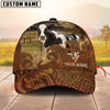 Joycorners Cattle Cow Tooled Leather Floral Western Personalized Name 3D Cap (10 Breeds)
