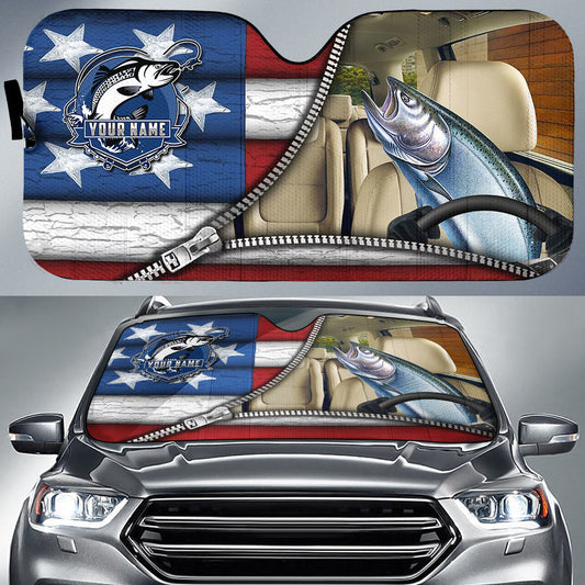 Joycorners Chinook Fishing United States Zipper All Over Printed Custom Name 3D Sun Shade