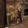 Joycorners Deer Reading Deer News in Bathroom Wrapped Canvas