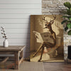 Joycorners Deer Reading Breaking News Monochrome Style Wrapped Canvas