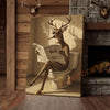 Joycorners Deer Reading Breaking News Monochrome Style Wrapped Canvas