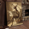 Joycorners Deer Reading Breaking News Monochrome Style Wrapped Canvas