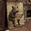 Joycorners Boar Reading Farm Times Newspaper Wrapped Canvas
