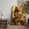 Joycorners Bear Reading Daily Forest Newspaper Wrapped Canvas
