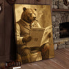 Joycorners Bear Reading Daily Forest Newspaper Wrapped Canvas