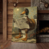 Joycorners Duck Reading Daily Paw Newspaper Wrapped Canvas
