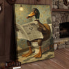 Joycorners Duck Reading Daily Paw Newspaper Wrapped Canvas