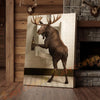 Joycorners Moose Holding Beer at Urinal Wrapped Canvas
