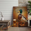 Joycorners Duck with Beer Glass and Smoke Wrapped Canvas