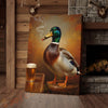 Joycorners Duck with Beer Glass and Smoke Wrapped Canvas