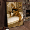 Joycorners Deer Relaxing in Bathtub with Sunglasses Wrapped Canvas