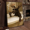 Joycorners Moose Relaxing in Bathtub with Sunglasses Wrapped Canvas