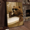 Joycorners Bear Relaxing in Bathtub with Sunglasses Wrapped Canvas