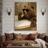 Joycorners Bear Relaxing in Bathtub with Sunglasses Wrapped Canvas