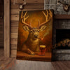 Joycorners Deer with Beer Glass and Smoke Effect Wrapped Canvas