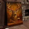 Joycorners Deer with Beer Glass and Smoke Effect Wrapped Canvas