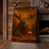 Joycorners Moose with Beer Glass and Smoke Effect Wrapped Canvas