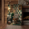 Joycorners Deer Reading Newspaper in Bathroom Wrapped Canvas