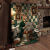 Joycorners Deer Reading Newspaper in Bathroom Wrapped Canvas