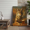 Joycorners Wolf with Beer Glass and Smoke Wrapped Canvas