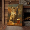 Joycorners Wolf with Beer Glass and Smoke Wrapped Canvas