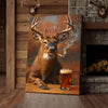 Joycorners Deer with Beer Mug and Smoke Wrapped Canvas