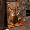 Joycorners Deer with Beer Mug and Smoke Wrapped Canvas