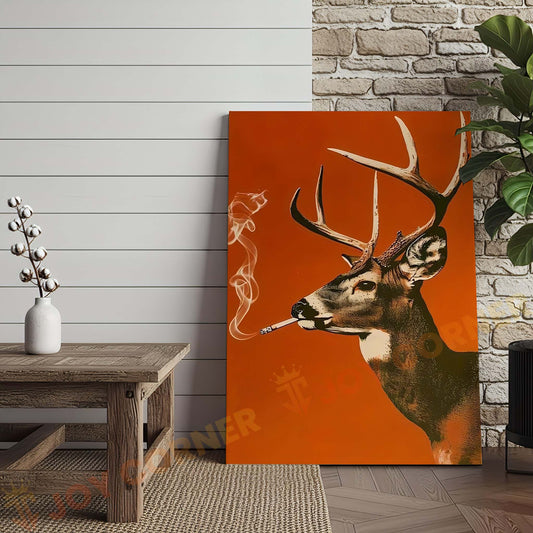 Joycorners Deer Pop Art with Smoke Wrapped Canvas