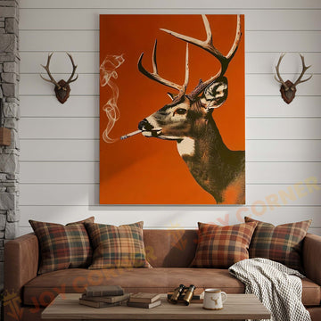 Joycorners Deer Pop Art with Smoke Wrapped Canvas